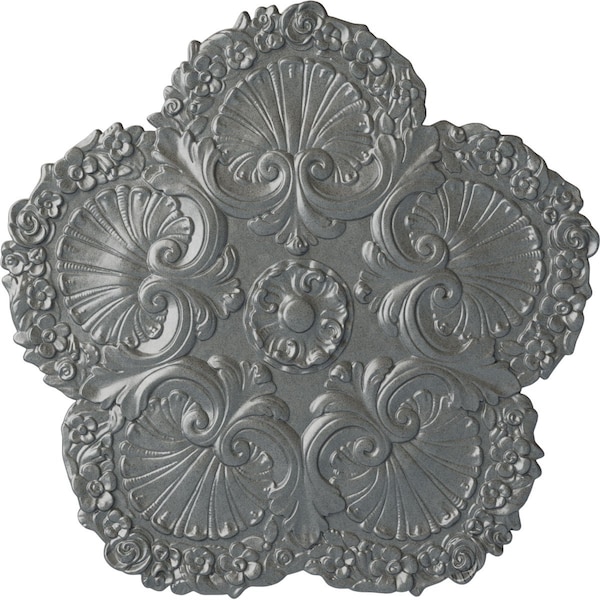 Ekena Millwork Shell Ceiling Medallion, Hand-Painted Platinum, 25 5/8"OD x 1"P CM25SHPLS - main